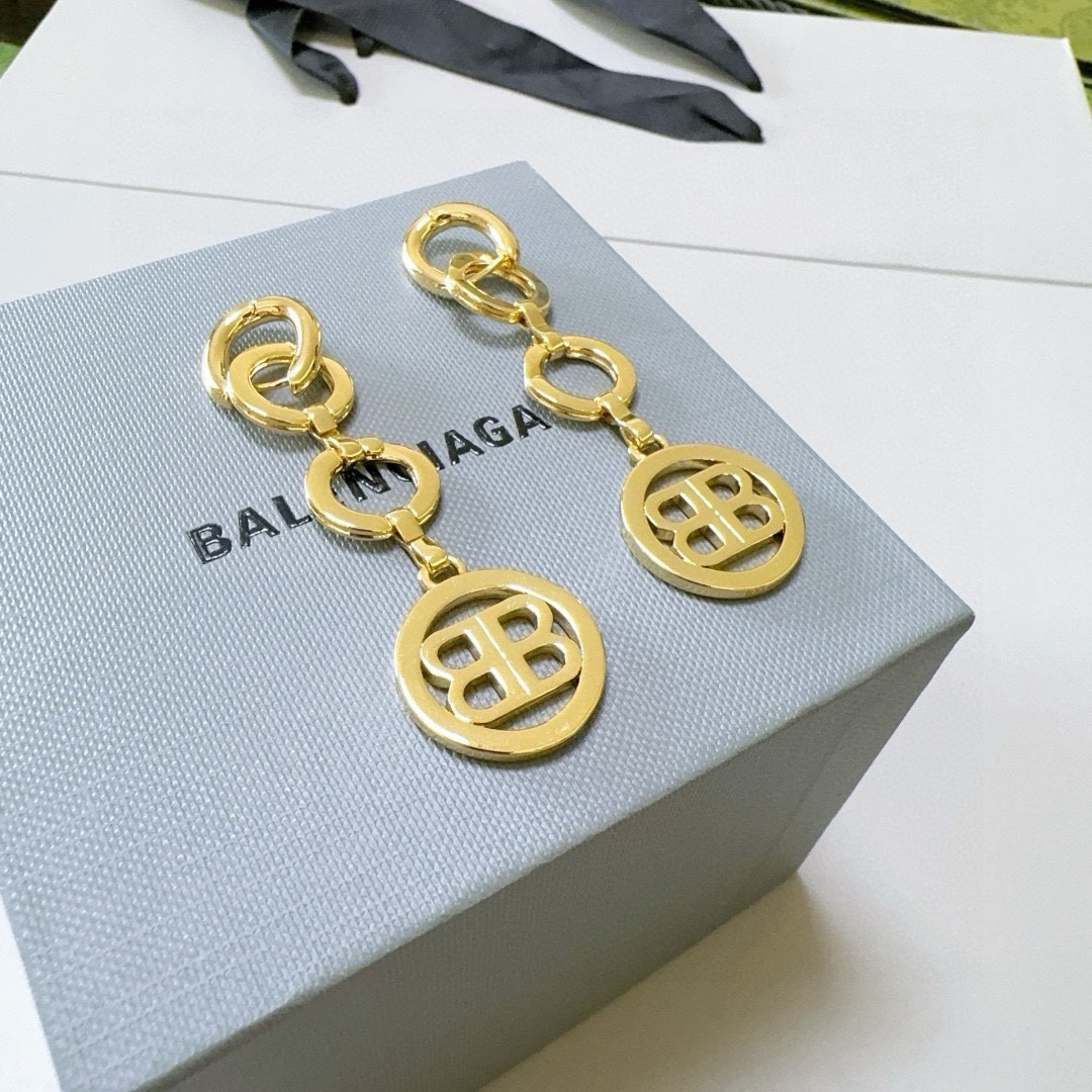 Balenciaga BB hoop pendant earrings