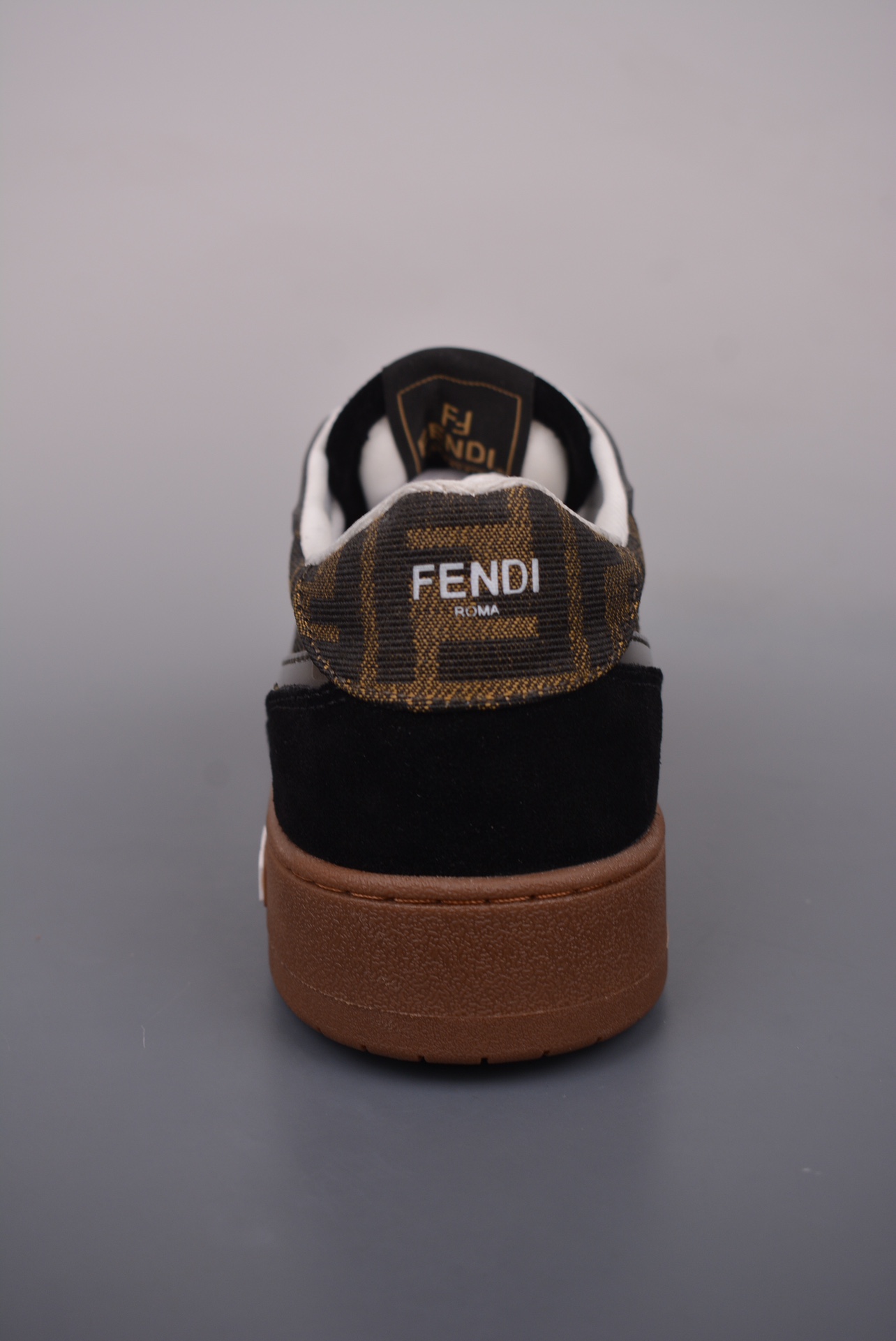 Fendi Match Sneaker Low Velcro Black Brown FF Jacquard 8E8470AQ6IF17JT