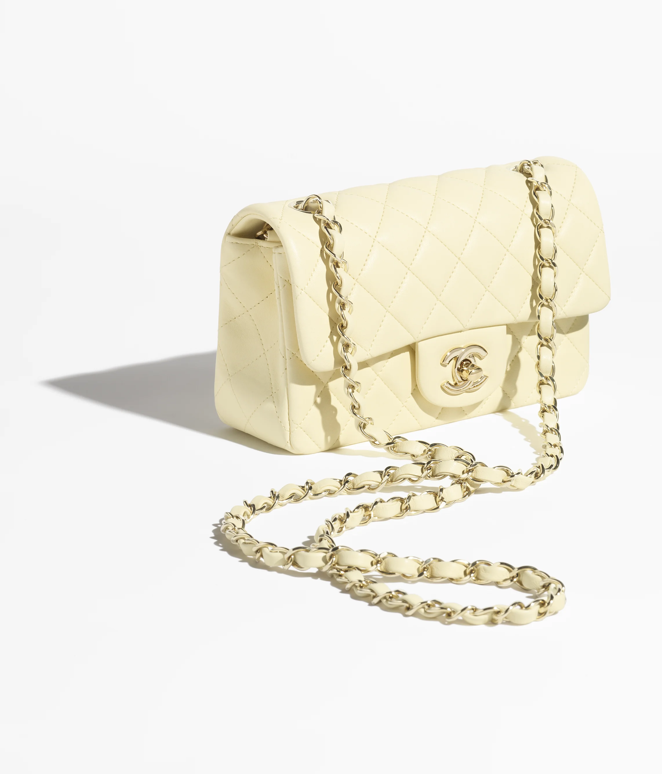 Chanel Mini Classic Bag Lambskin & Gold-Tone Metal Light Yellow A69900-Y04059-NAGEQ