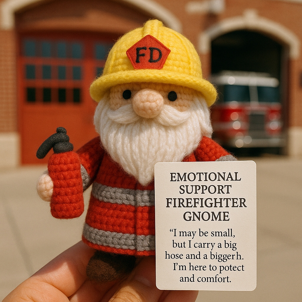 Firefighter Gnome Emotional Support Doll
