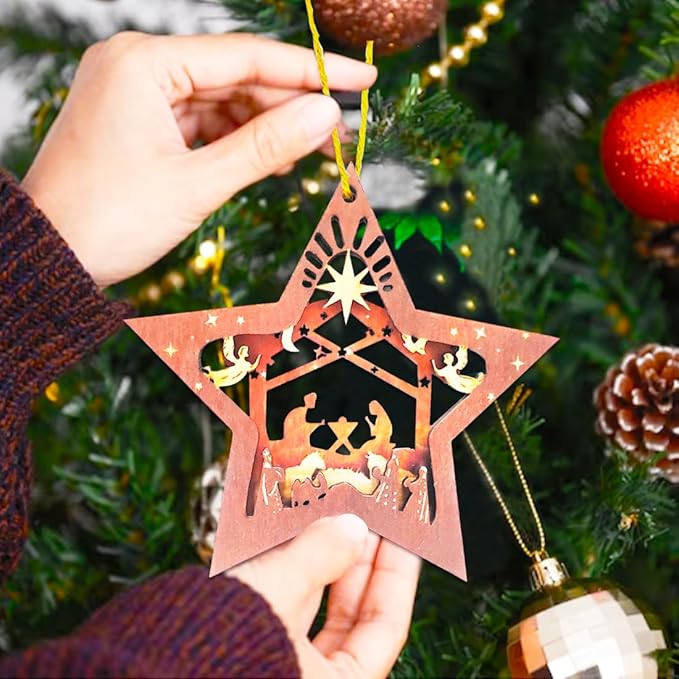 🙏🙏Nativity Star Ornament on Christmas Tree