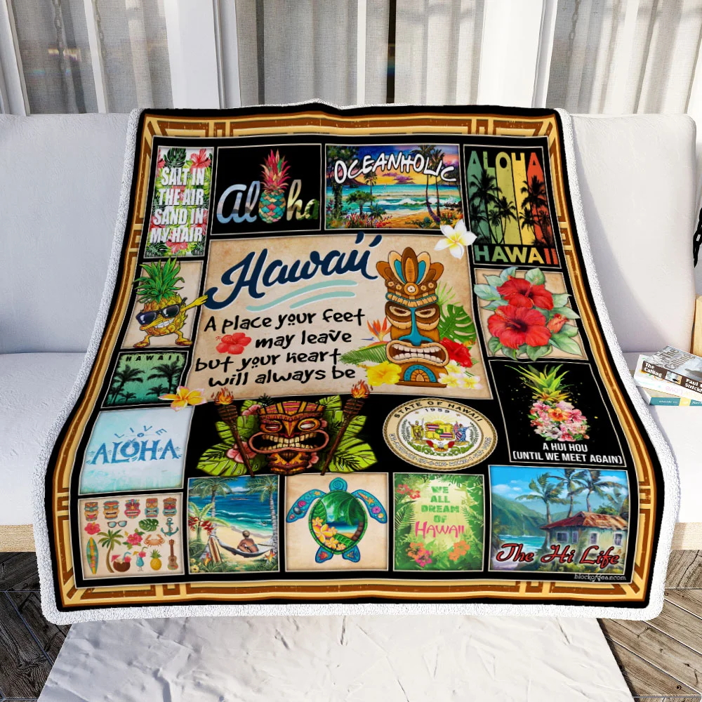 My Heart Is In Hawaii Sofa Throw Blanke