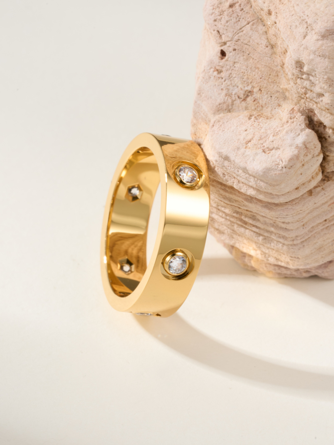 Cartier love wide six diamond ring