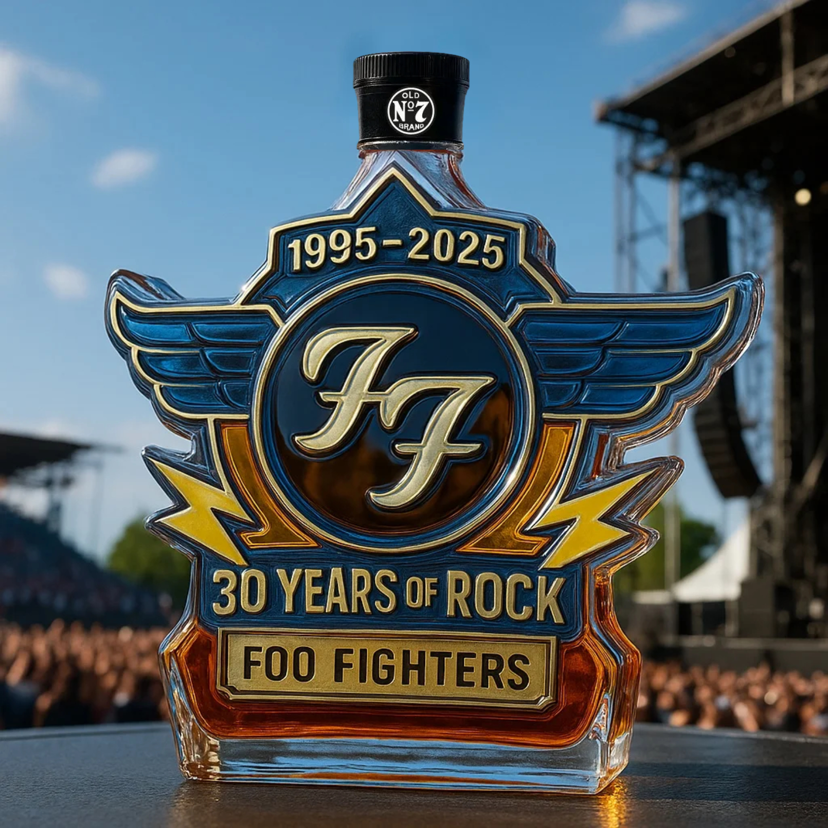 Foo Fighters 30th Anniversary Commemorative Whiskey Bottle