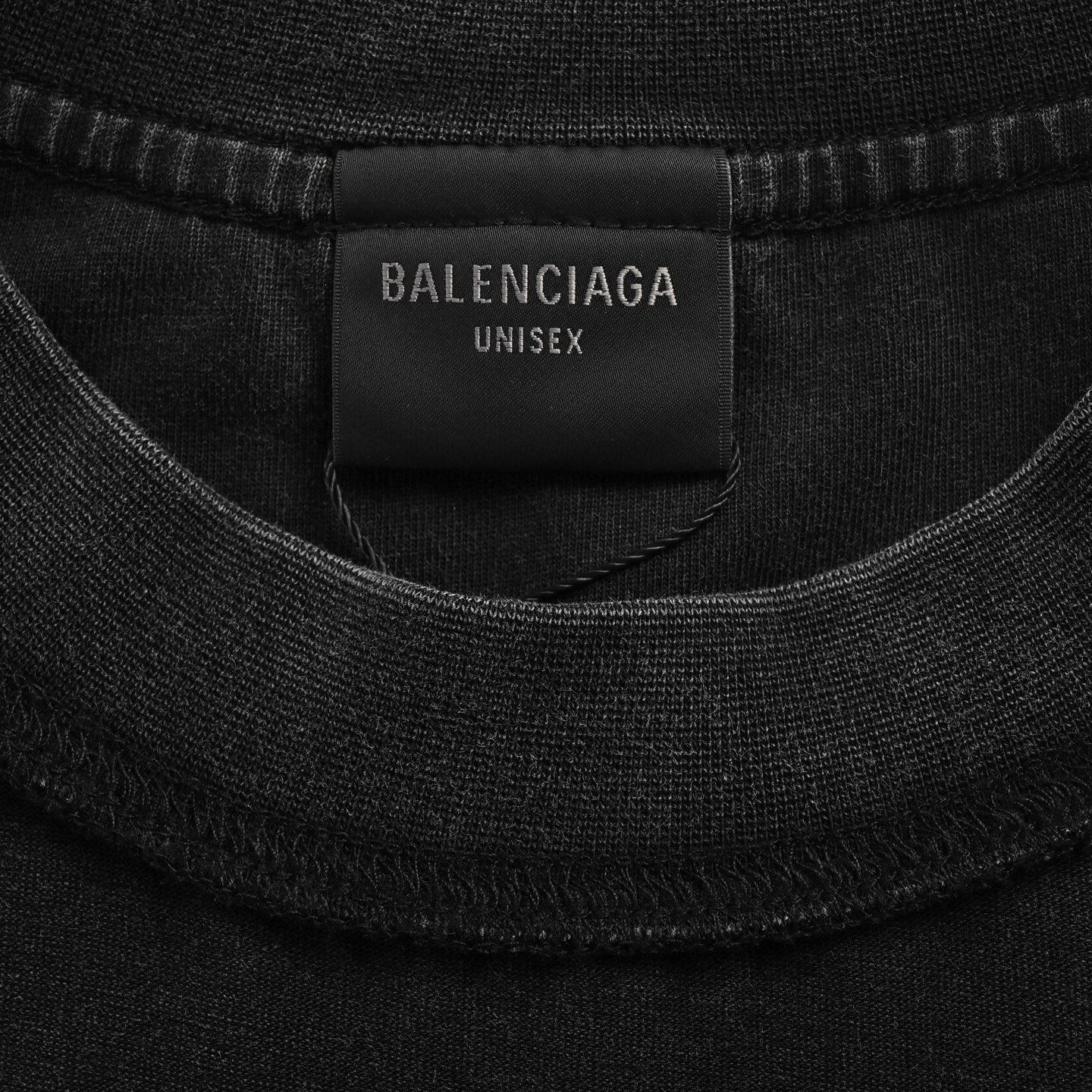 Balenciaga 25ss flocked logo washed short sleeves