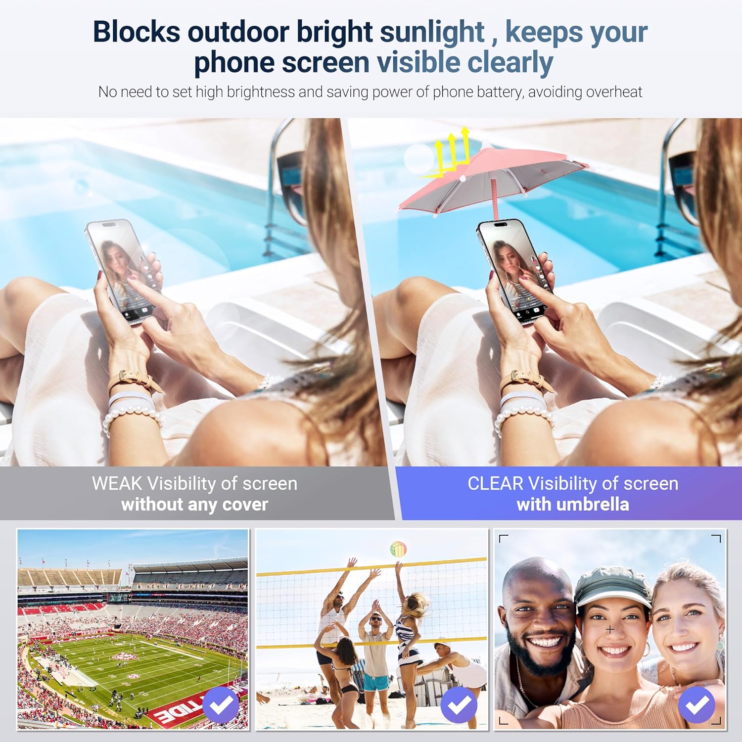 🔥Last Day Promotion 65% OFF - Magnetic Phone Sun Shade Shield Umbrella