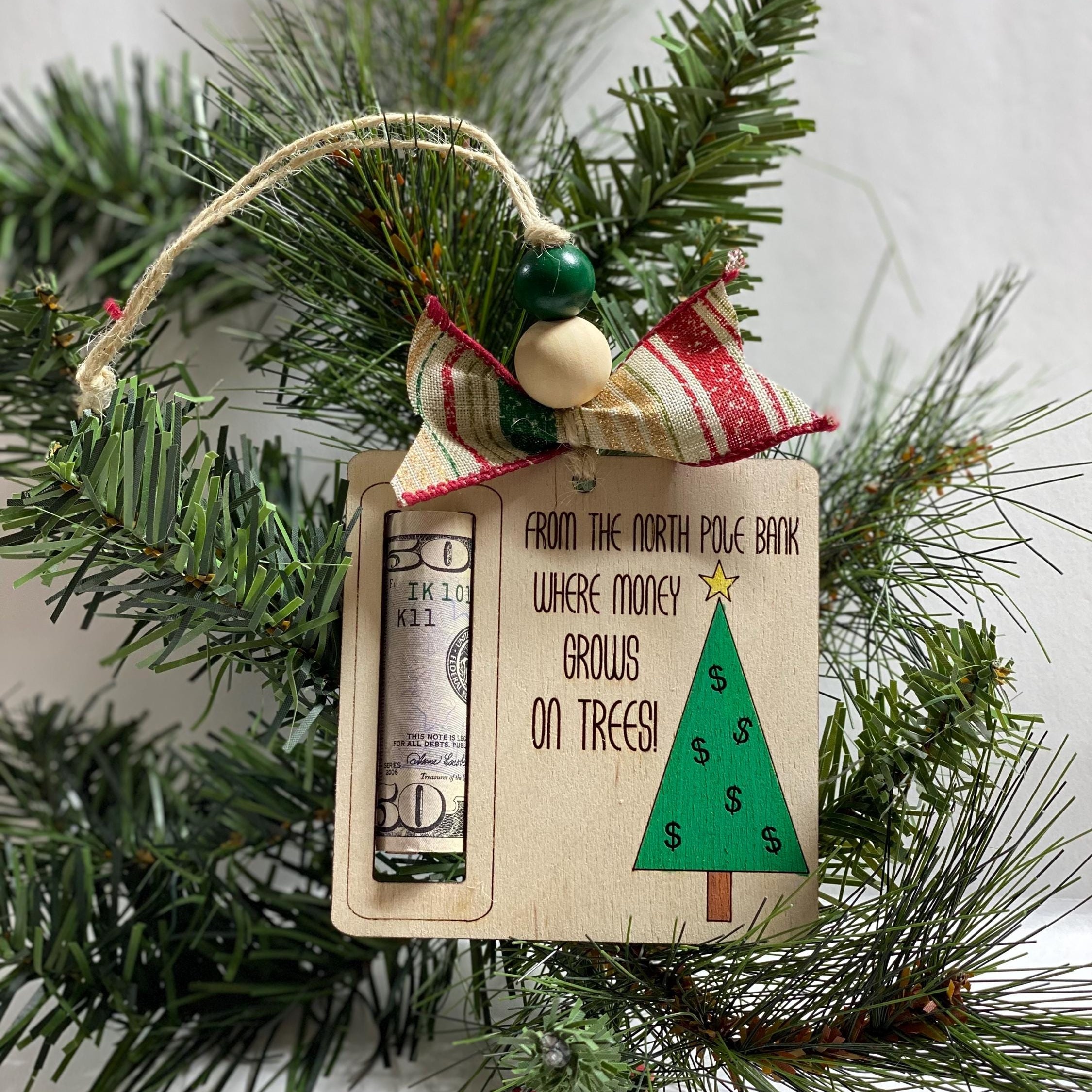 Christmas Money or Gift Card Holder - Wooden Ornament
