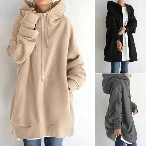(🎁2024 New Year Hot Sale🎁)Women's Autumn/Winter Zipper Hooded Sweater