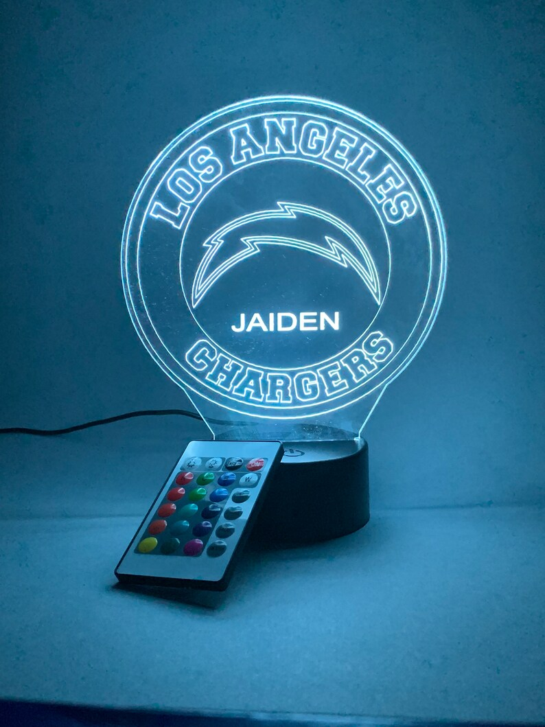 LOS ANGELES CHARGERS 3D LAMP PERSONALIZED