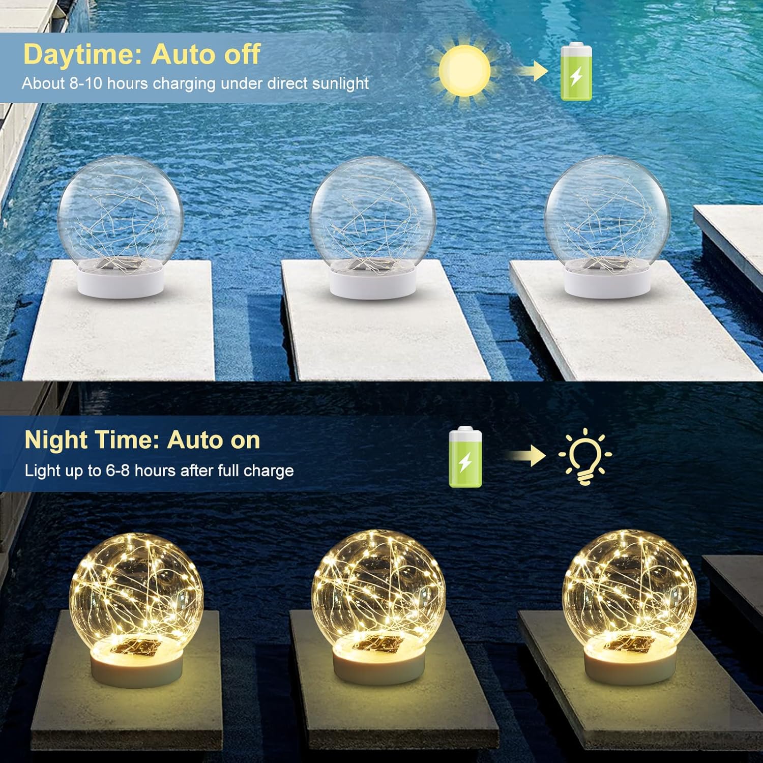 🔥On Sale🔥Updated Floating Pool Lights Solar Powered