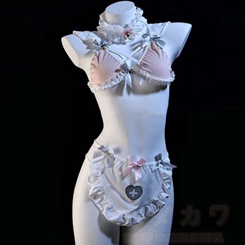 Bunny Maid Bow Backless Lingerie Set