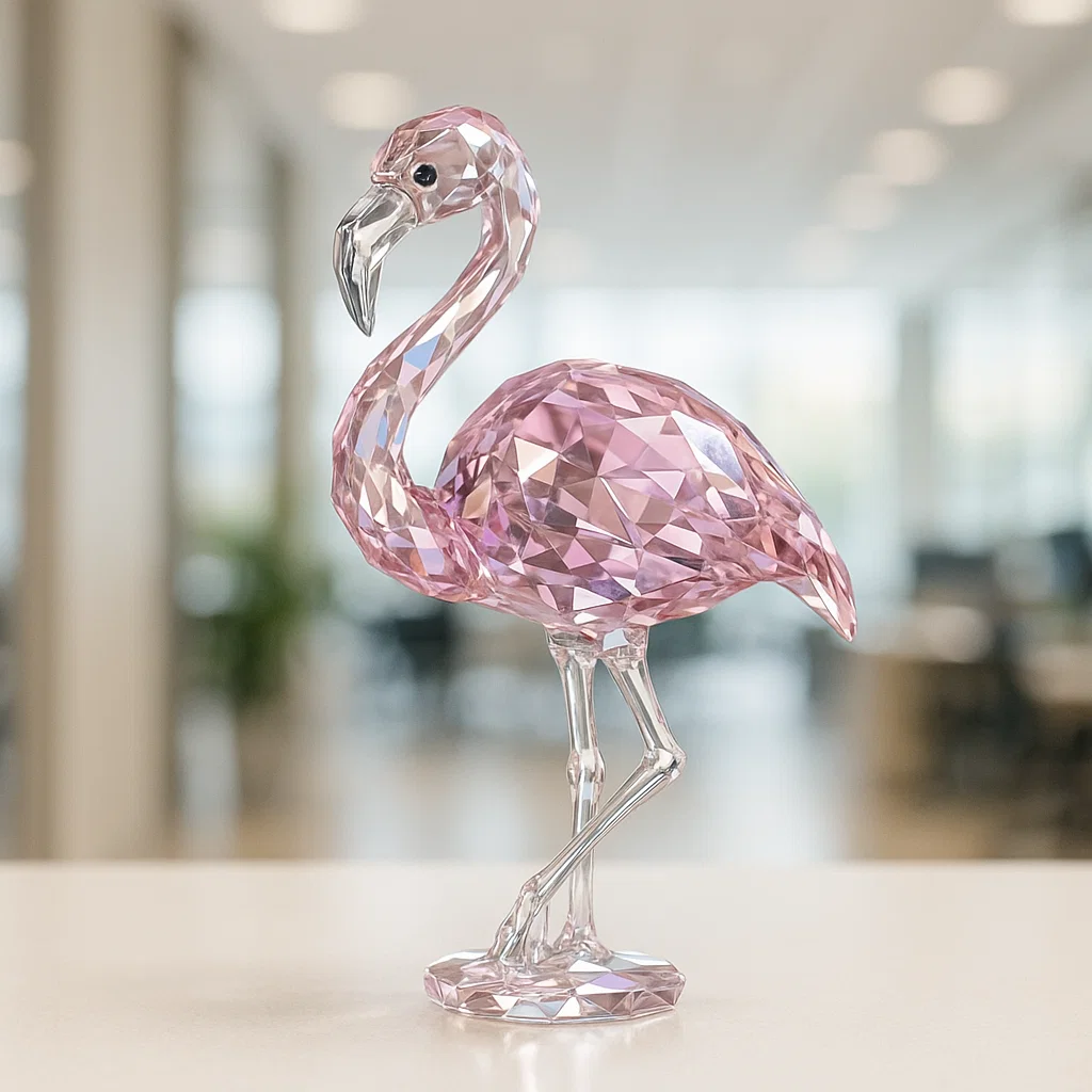 Crystal Grace Flamingo Sculpture