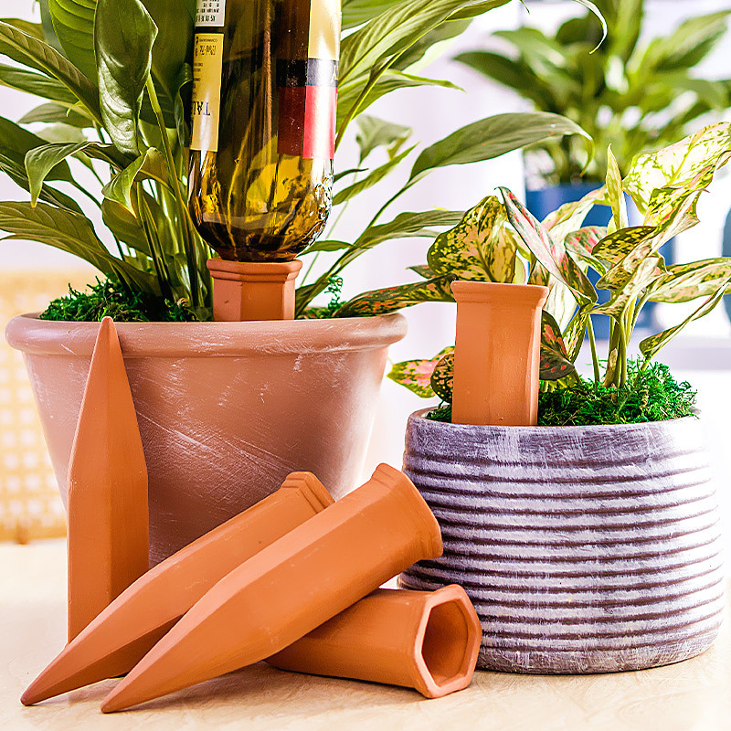 🔥[Summer Hot Sale-SAVE 50% OFF]4Pcs/Pack Terracotta Watering Devices for Indoor Outdoor Plants❤️❤️