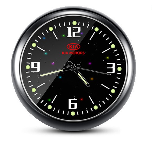 1x Luminous Diamond Quartz Analog Watch Stick On Car Clock Accessories Black