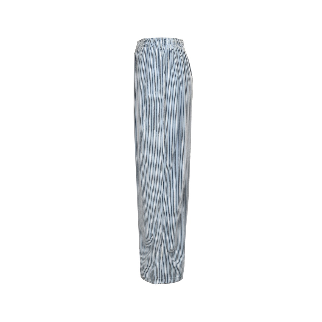 Balenciaga 24Fw blue striped plush trousers