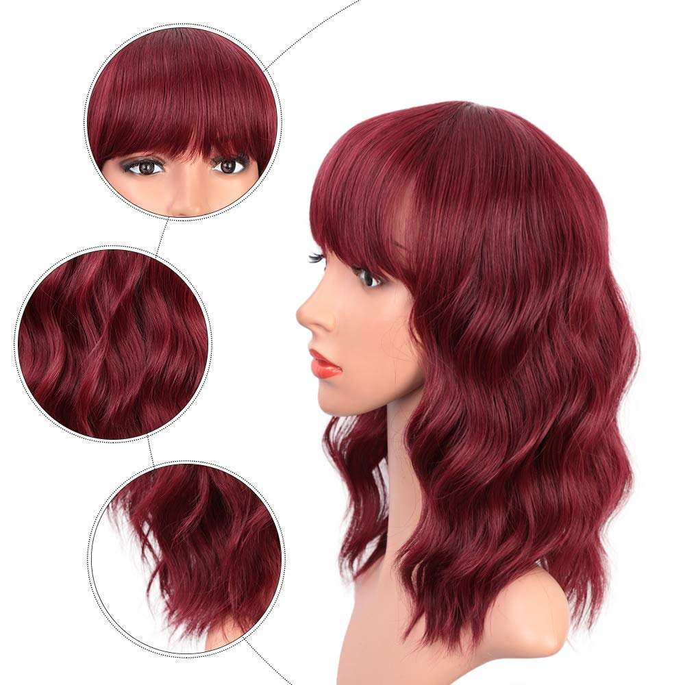 Luna 020 Short Bob Curly African American Wigs with Bangs