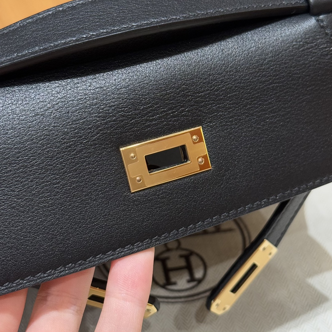 Hermès Kelly Pochette 89Noir Handbag (Handmade to Order)