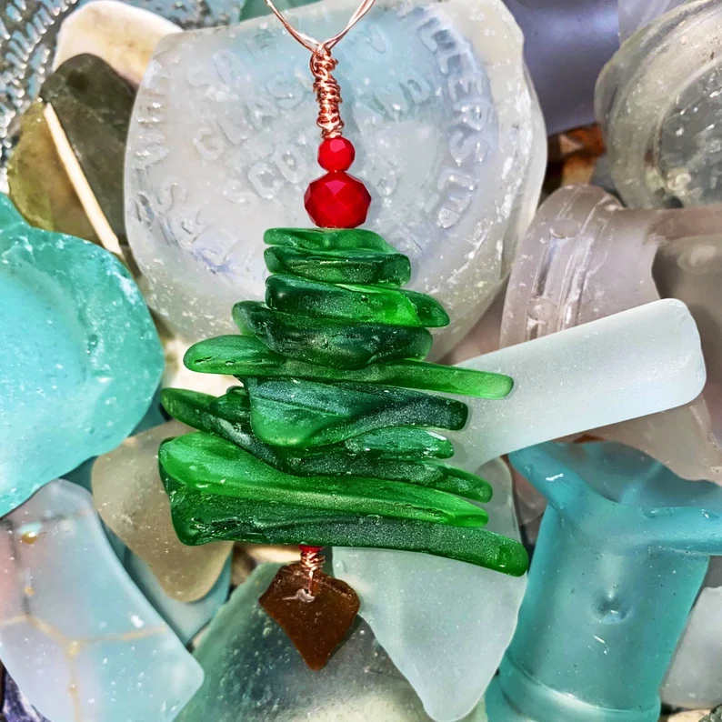 sea glass tree ornament