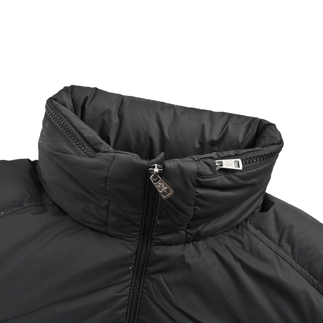 Moncler three-color sleeve striped ribbon stand collar down jacket