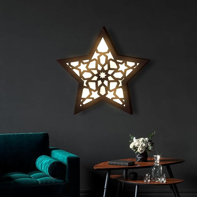 💐💐Dimensional Wooden Ramadan Glow Night Light Decoration Set