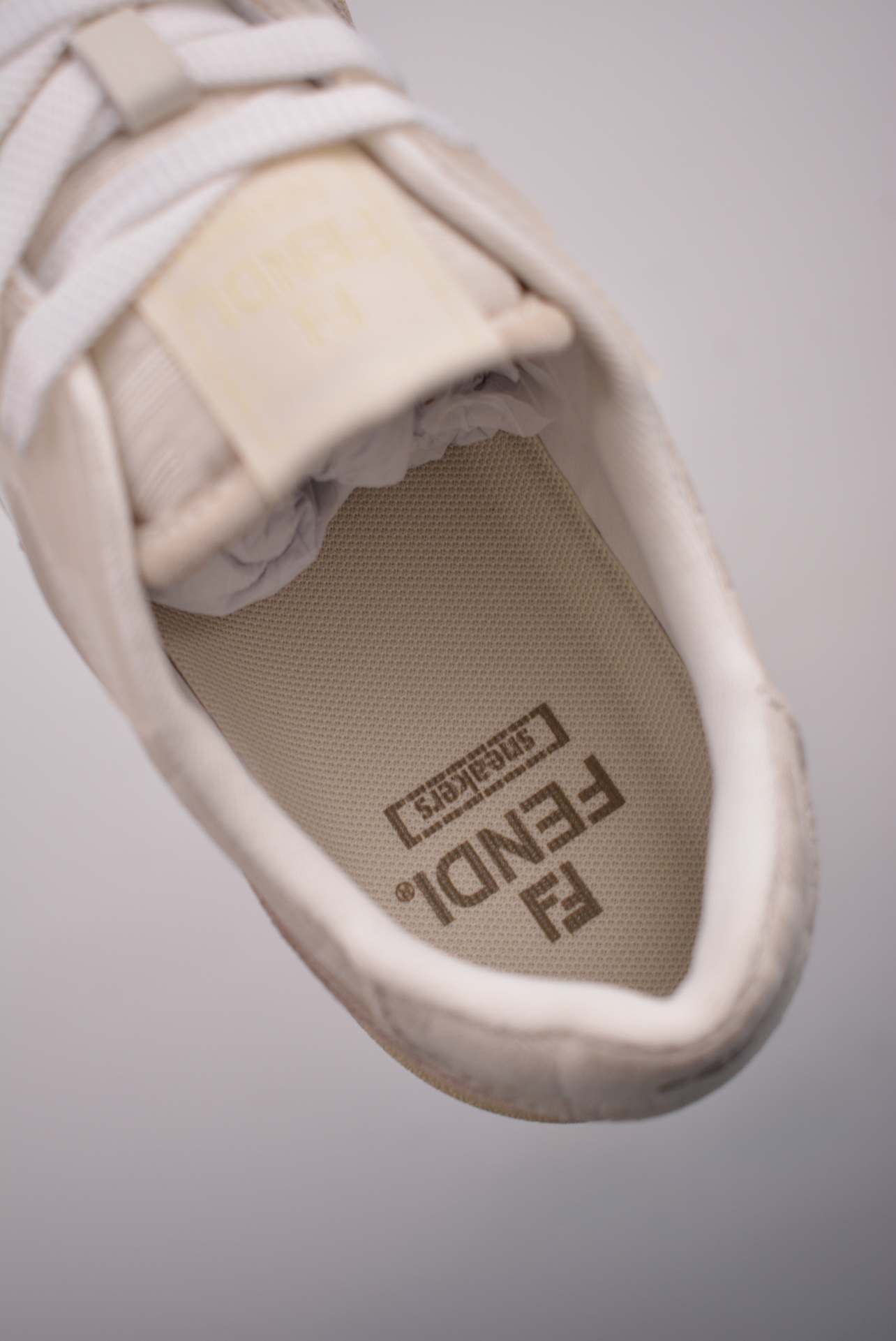 Fendi Match Sneaker Low Velcro Ivory Grey FF Jacquard 8E8470AQ6IF1NJ3