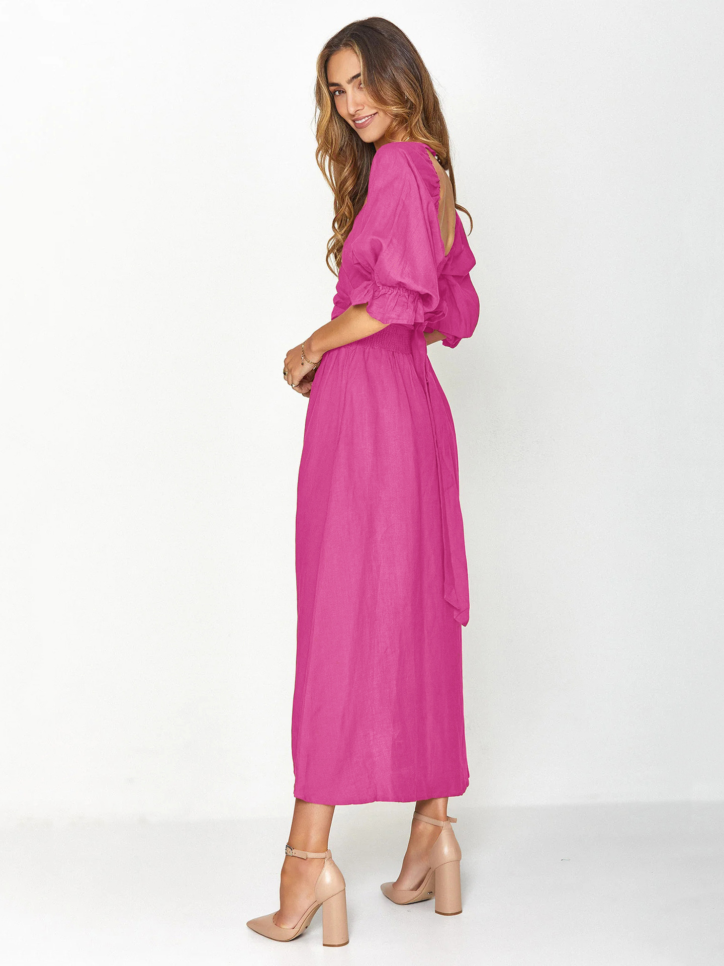 💥Hot Sale-[SAVE 50% OFF]--🏖️FRENCH RUFFLED LANTERN SLEEVES MULTI-WEAR DRESS--BUY 2 GET 10% OFF & FREE SHIPPING