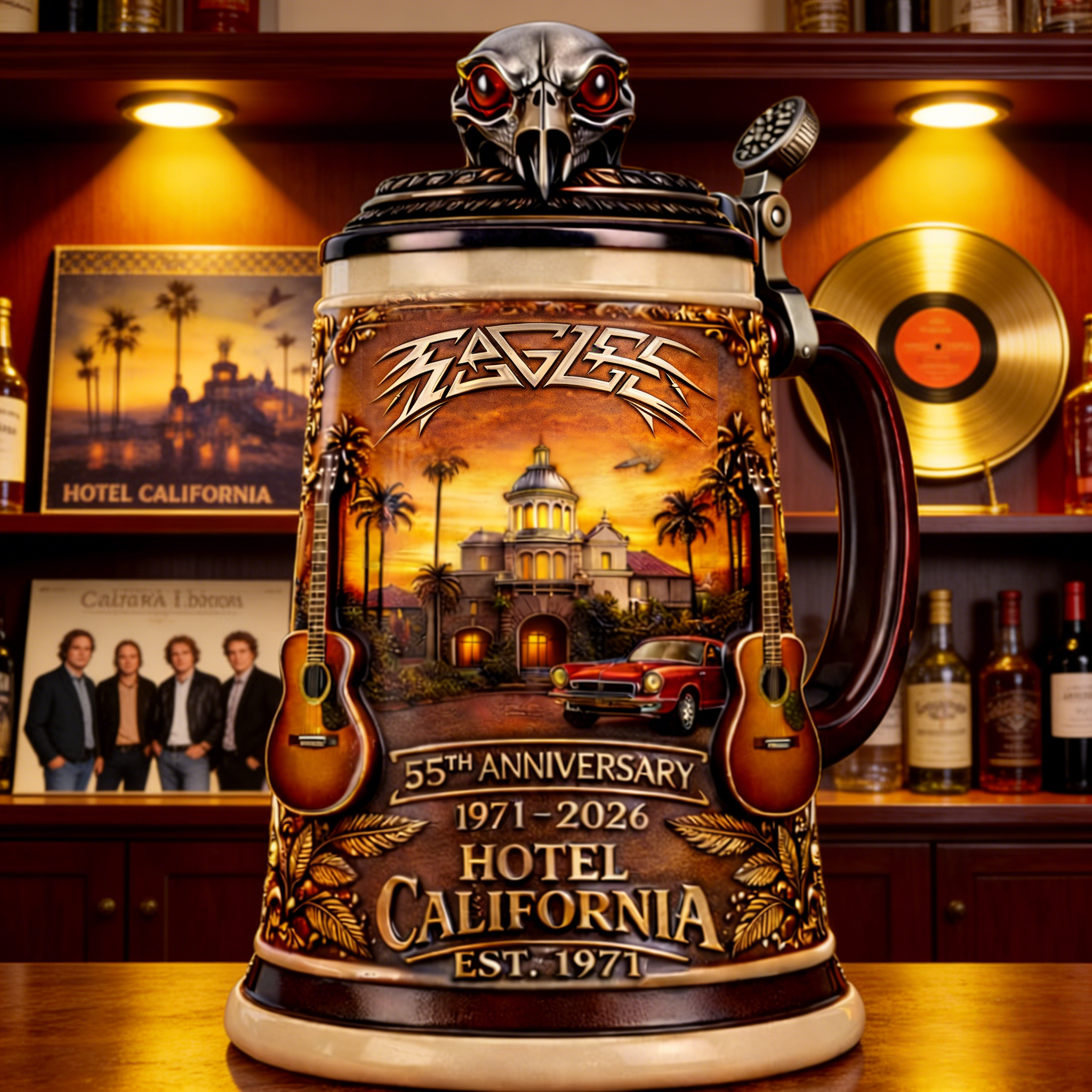 Eagles Hotel California 55th anniversary Beer Stein