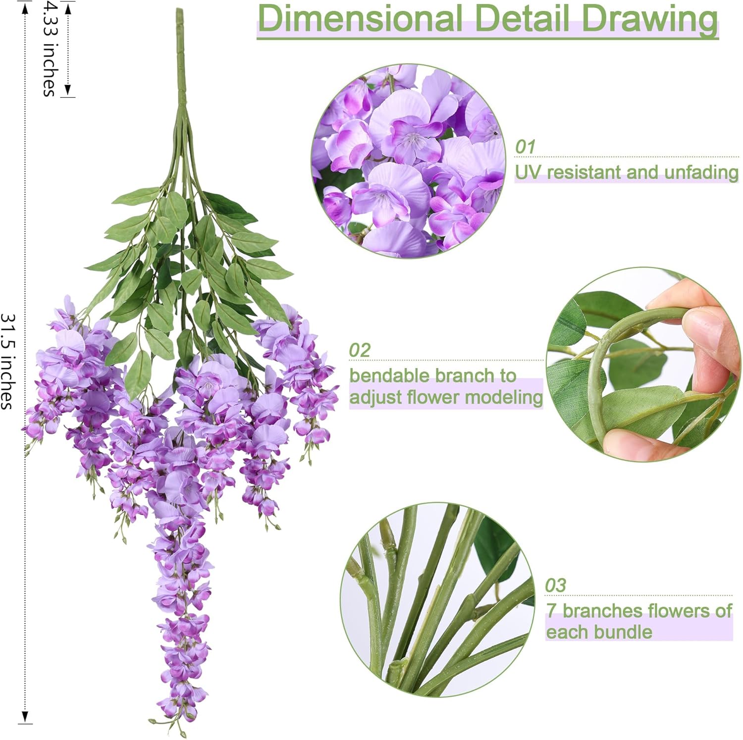 🔥ON SALE🔥Hanging Wisteria Decoration, UV & Fading Resistant