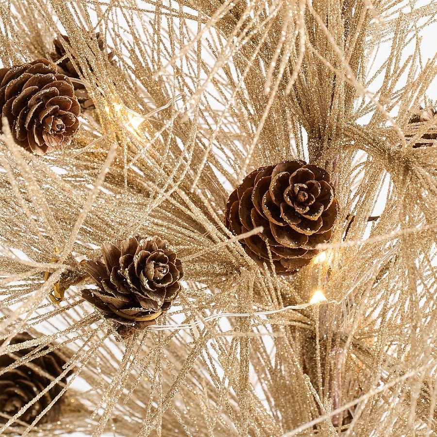 🔥CHRISTMAS ON SALE🔥Lit Tinsel Pinecone Tree