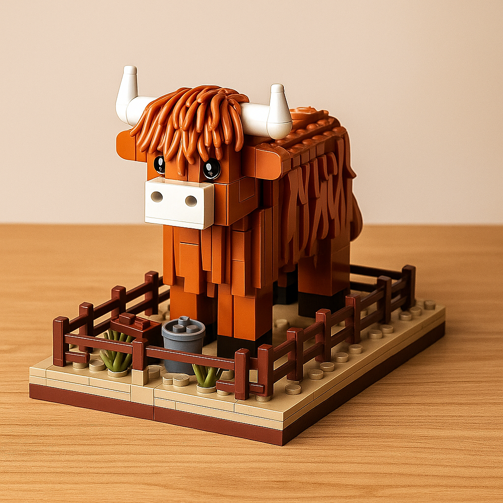Highland Cow Building Block Set