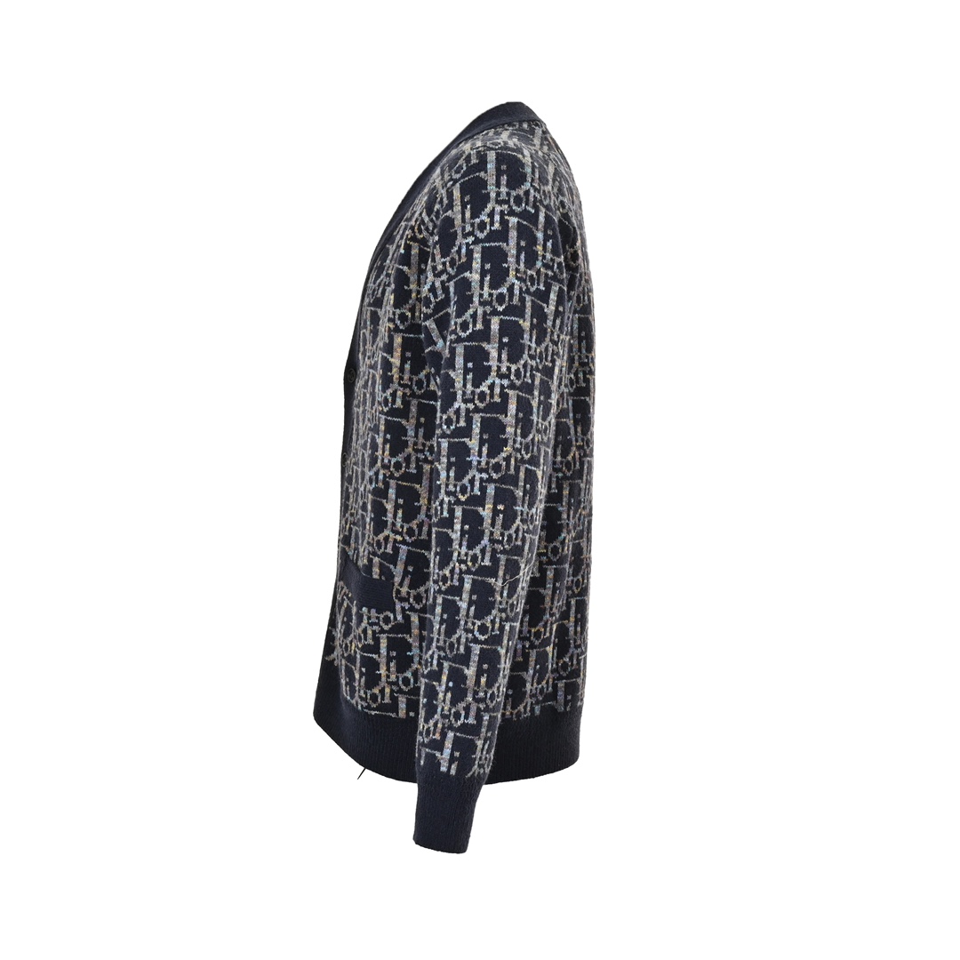 Dior 24Fw all-over monogram jacquard cardigan sweater
