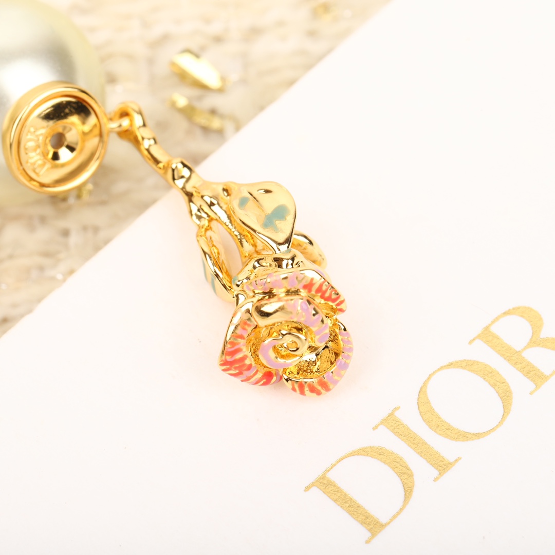 Dior Rose Earrings
