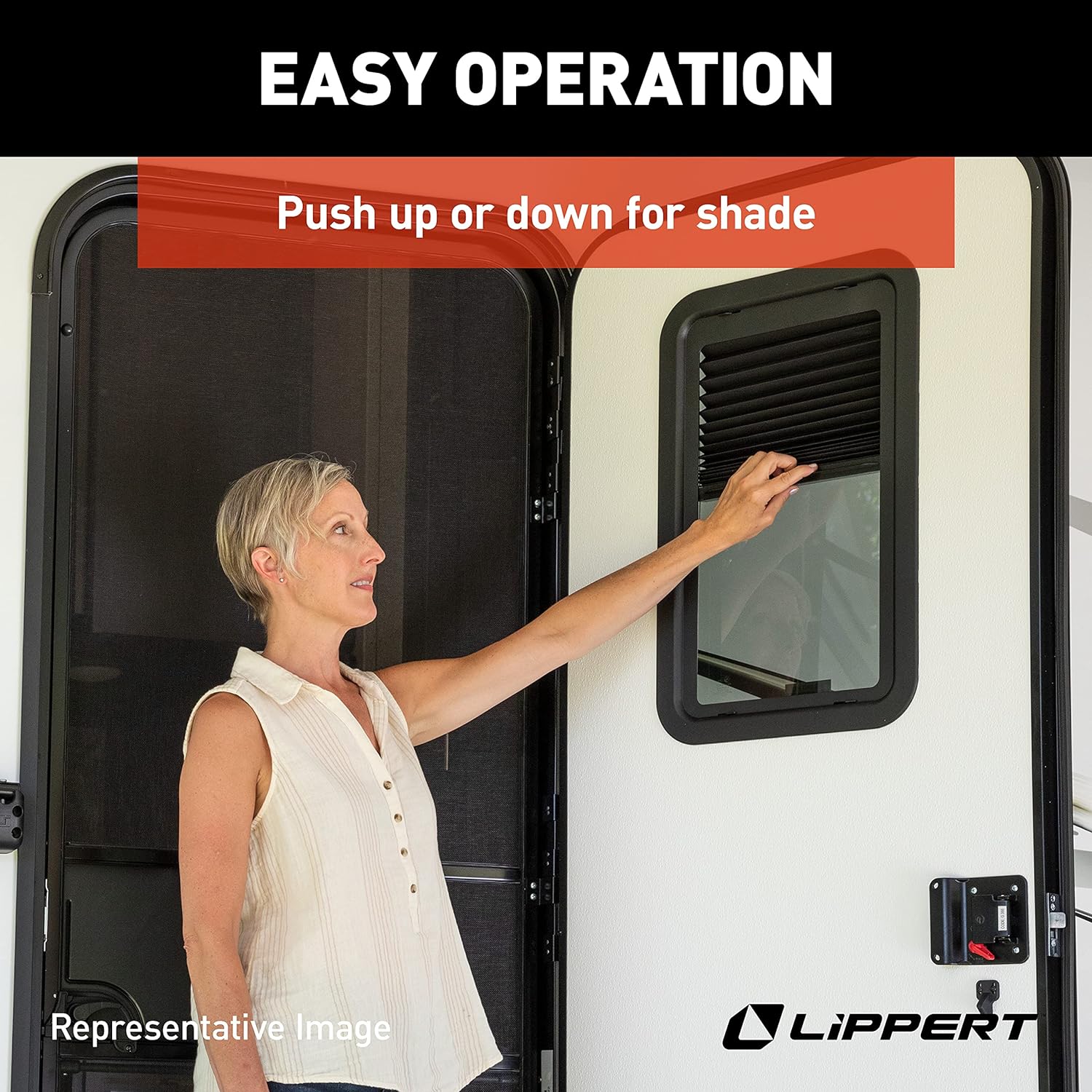 Lippert Components Thin Shade Complete Window Kit for RV Entry Doors