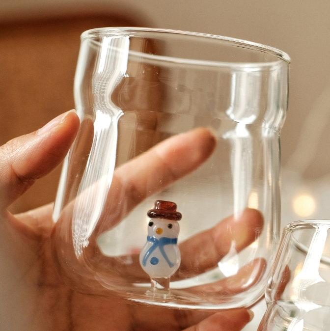 🔥Christmas Hot Sale 🔥-Murano Glass Statue Mug with Christmas Elements