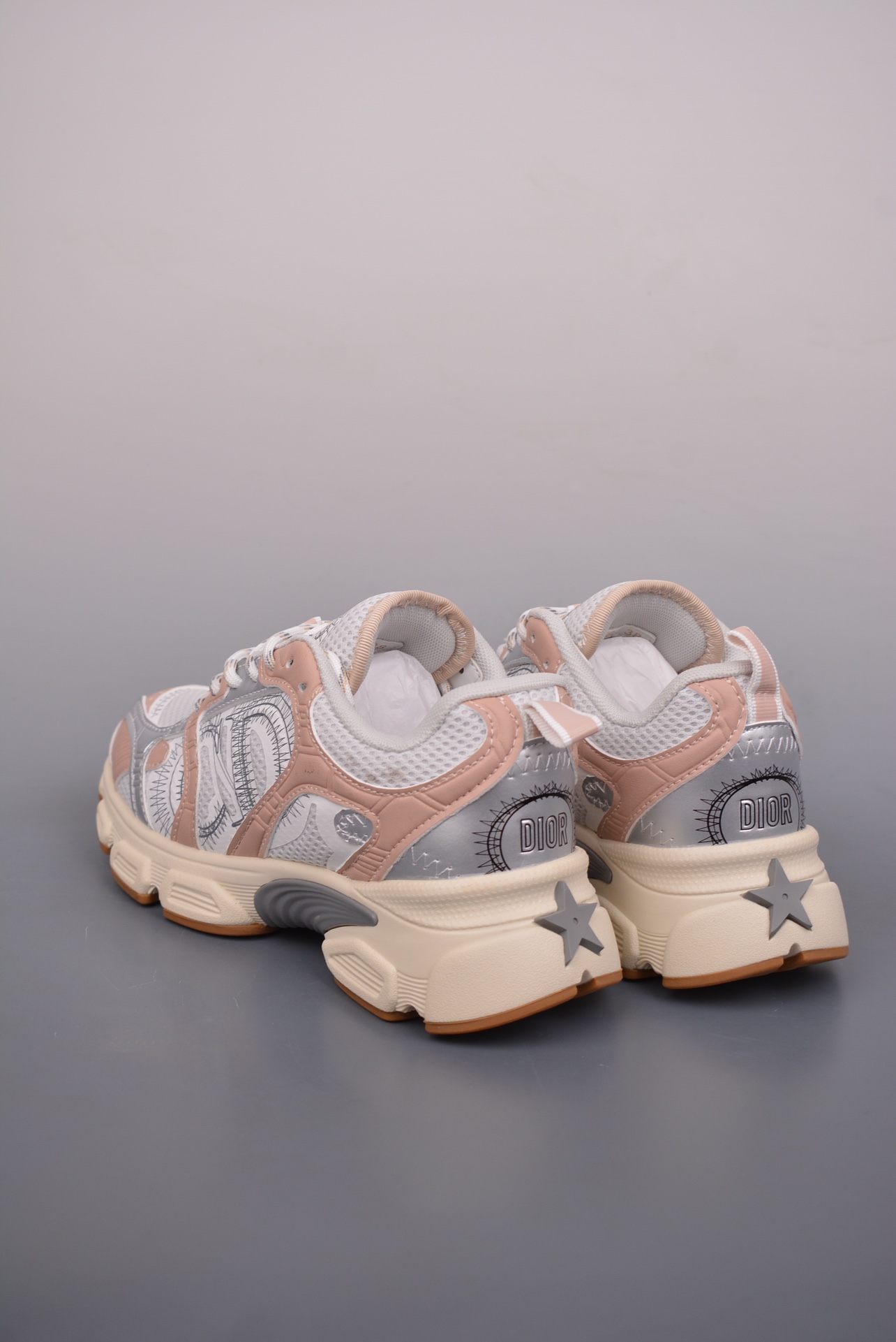 DIOR Chrono sneakers pink, white and grey