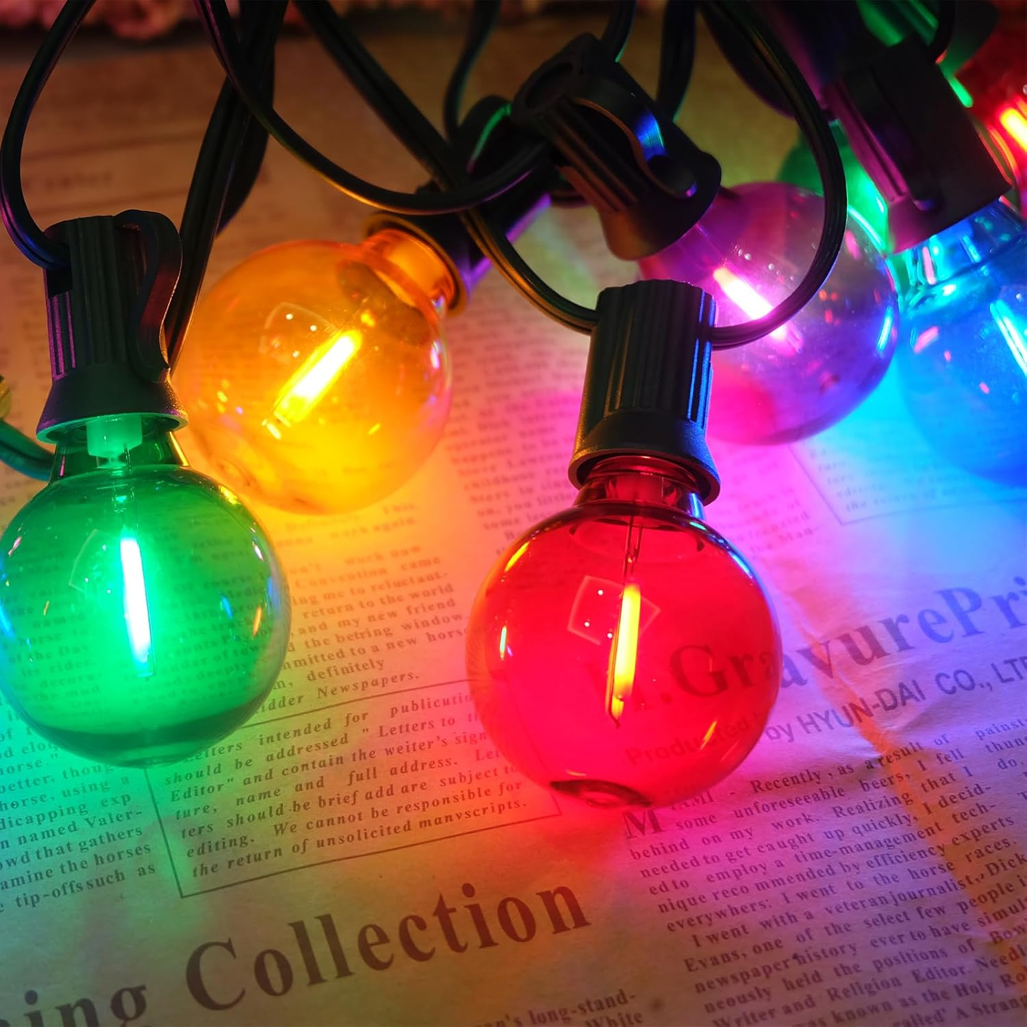 🏆Limited Sale⚡Almost Gone🔥25Ft G40 LED Outdoor Globe Multicolor String Lights