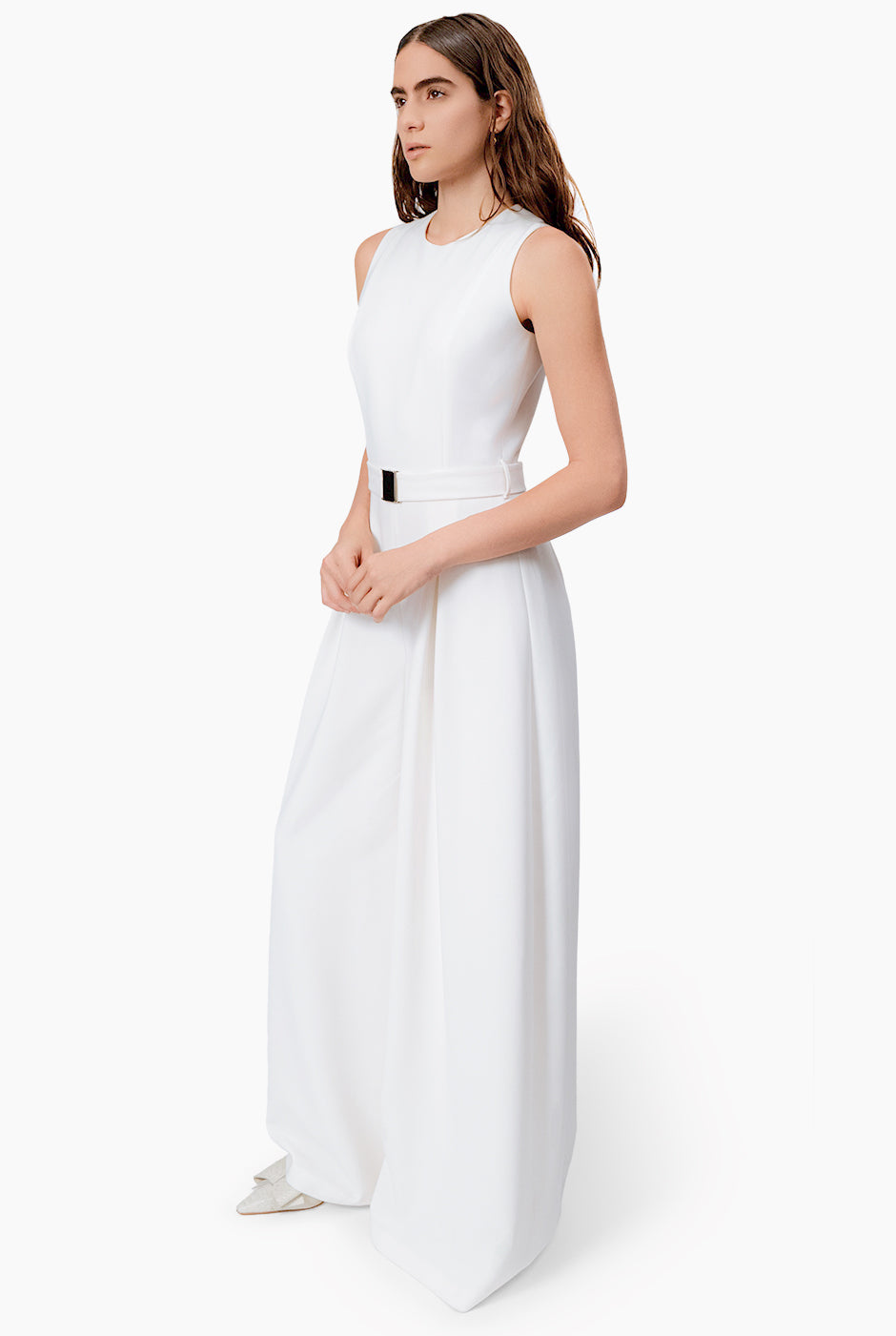 Jumpsuit liso de pierna ancha
