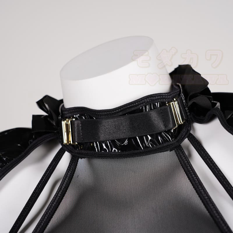 Cosplay Hollow Out PU Leather Dress