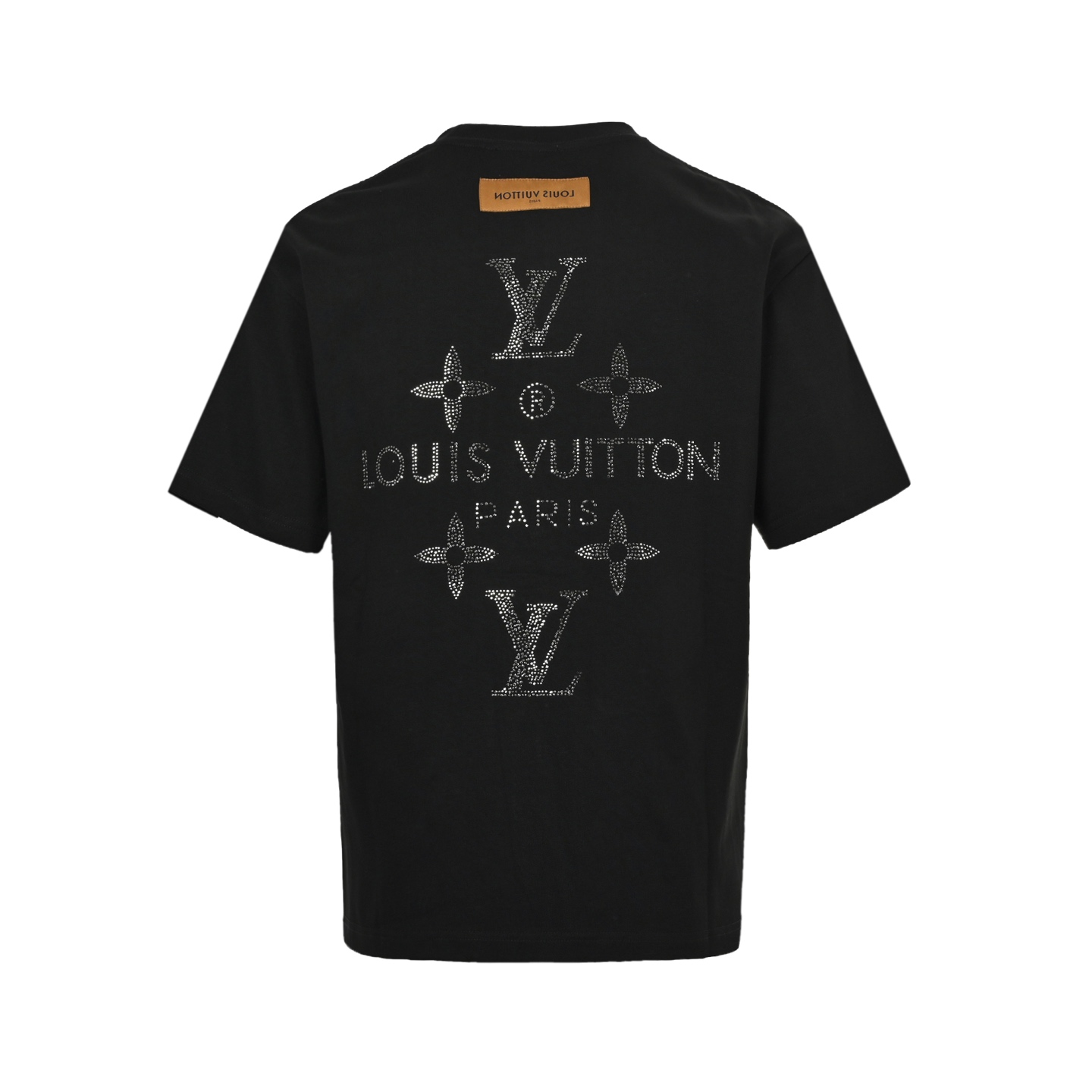 Louis Vuitton 25ss front and back lettering logo hot diamond short sleeves