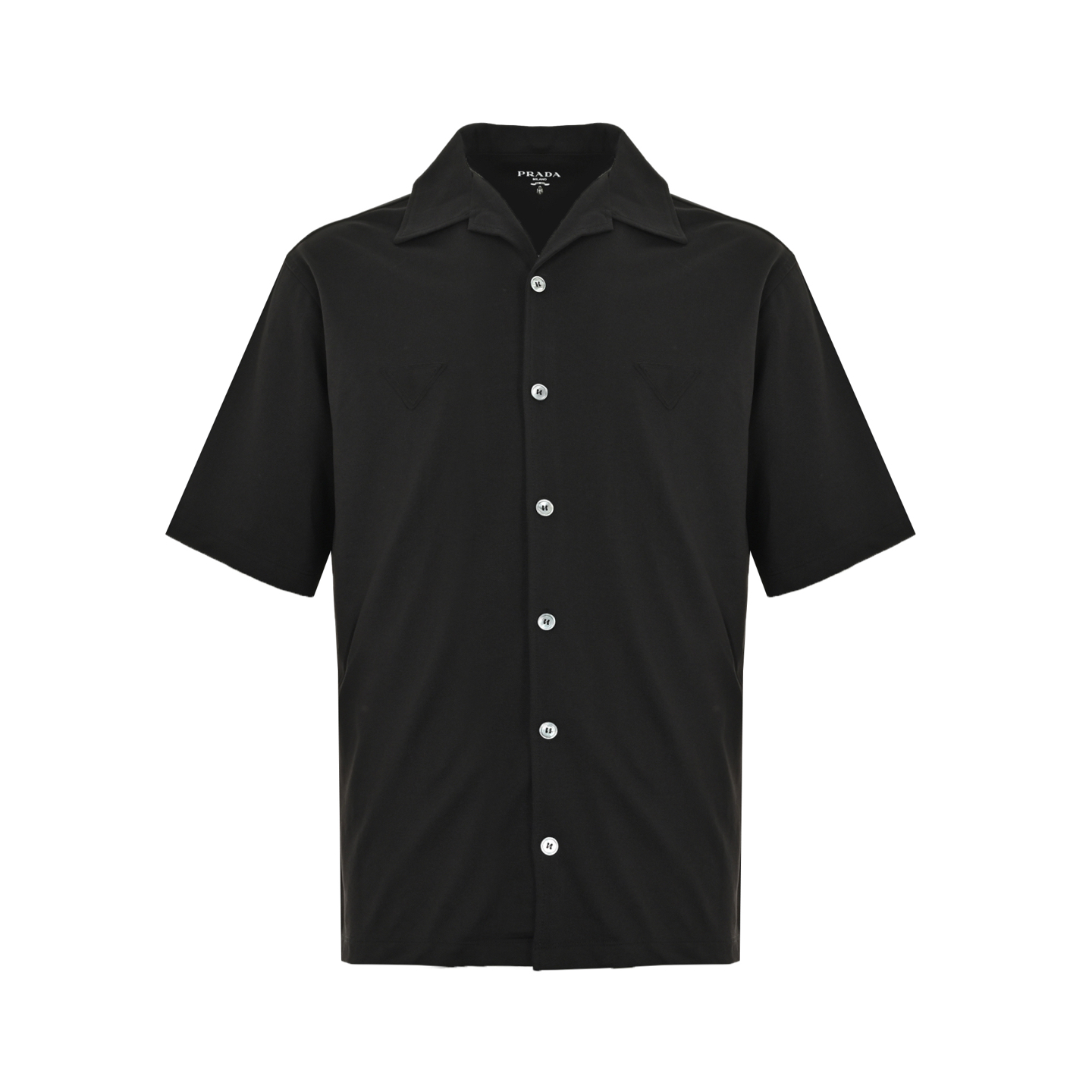 Prada 25ss logo button down short sleeve shirt