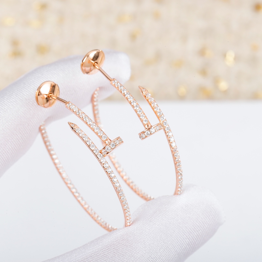 Cartier nail large full diamond earrings