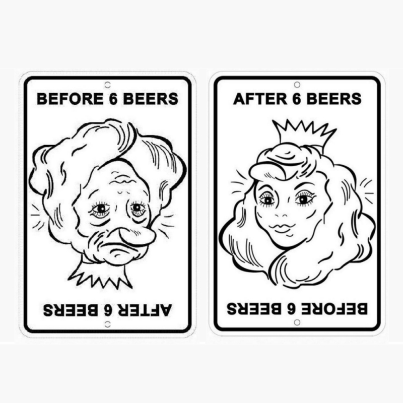 On Sale🔥Before/After 6 Beers Funny Aluminum Sign 8x12 in