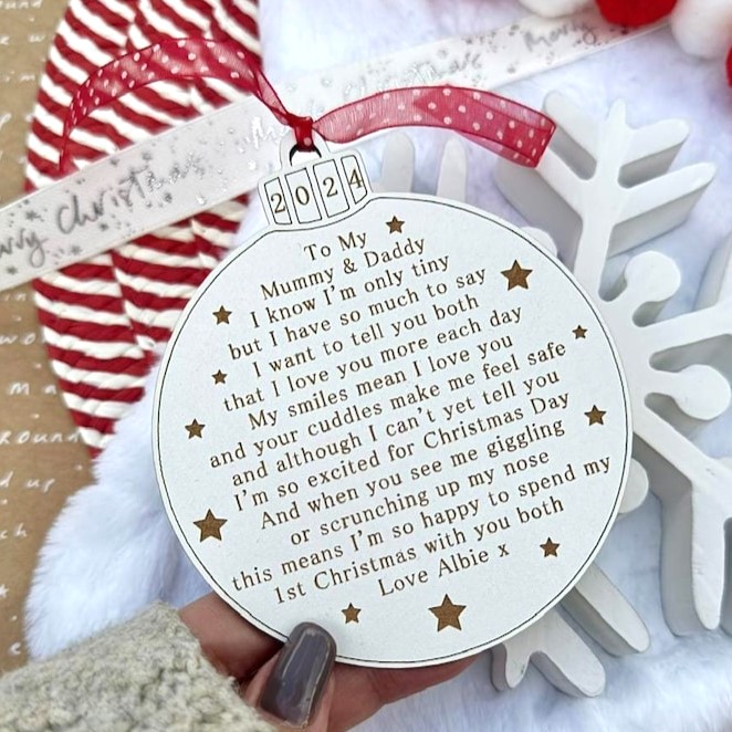 Our First Christmas as Mommy and Daddy Ornament