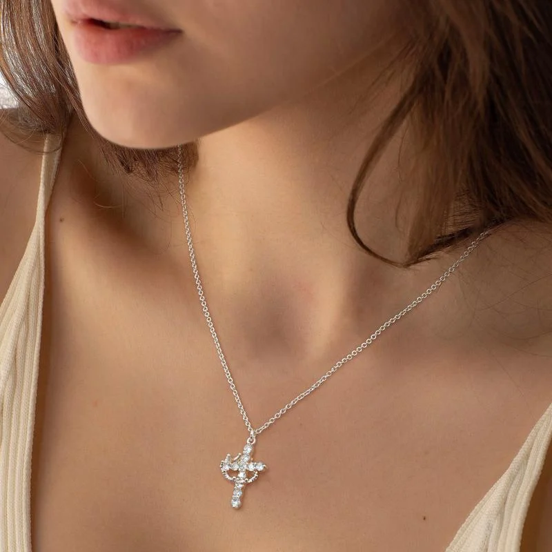 🎃Early Halloween Sale👻 Diamond Cross Necklaces With Rotated crown-BUY 2 Get 10% OFF & Free Shipping