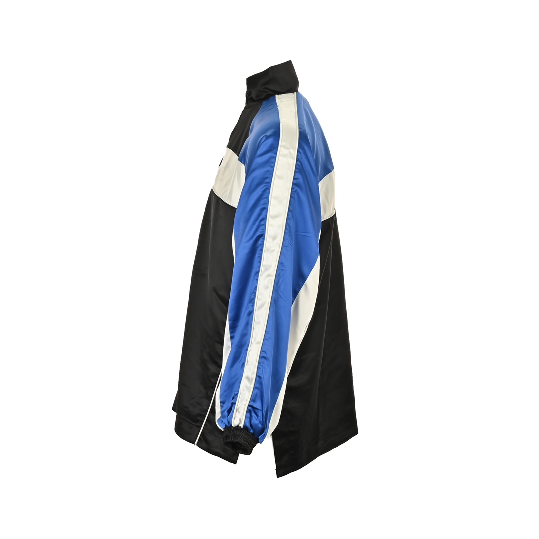 Balenciaga 24Fw blue and white stand-up collar jacket