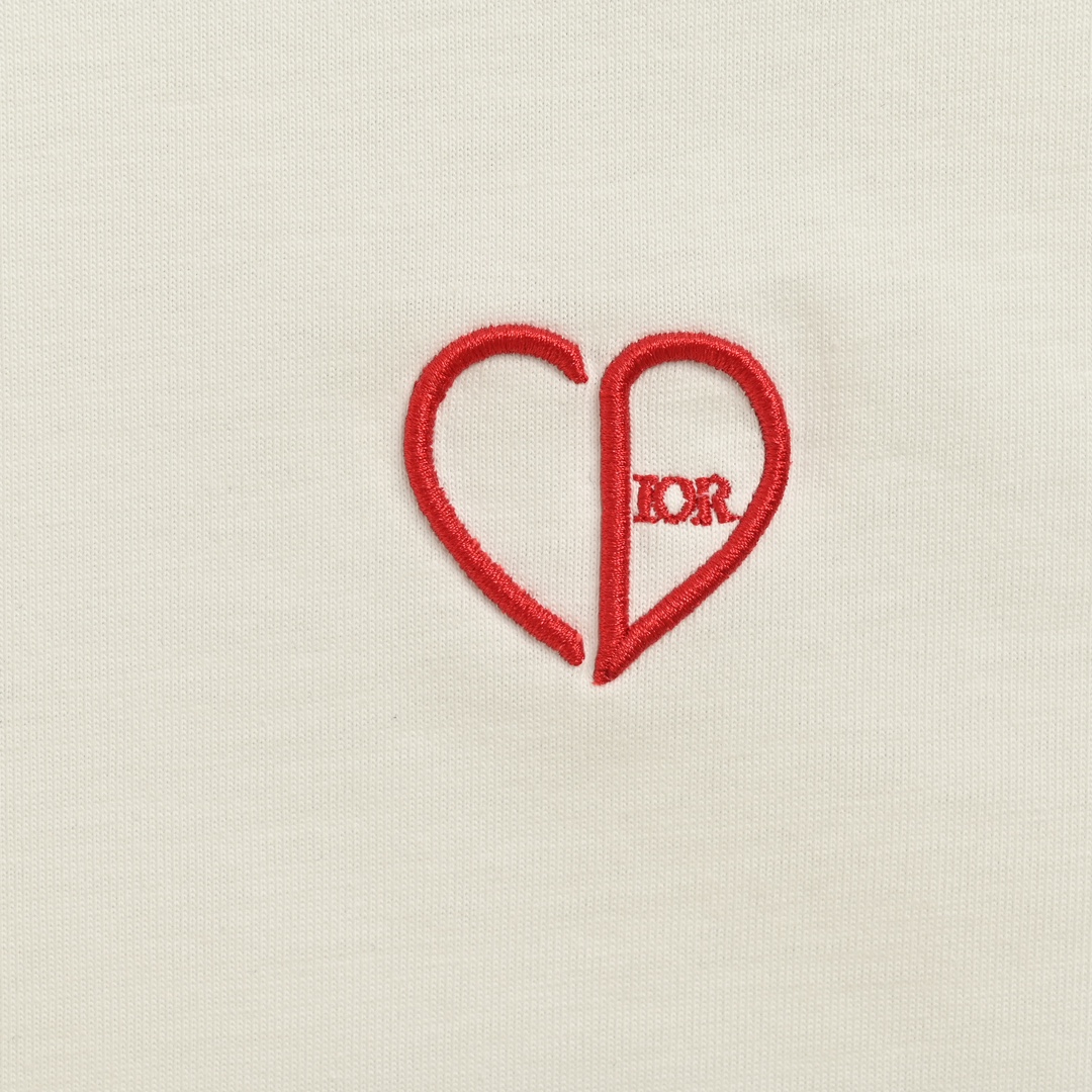 Dior 24ss Chinese Valentine's Day limited edition heart embroidered short sleeves