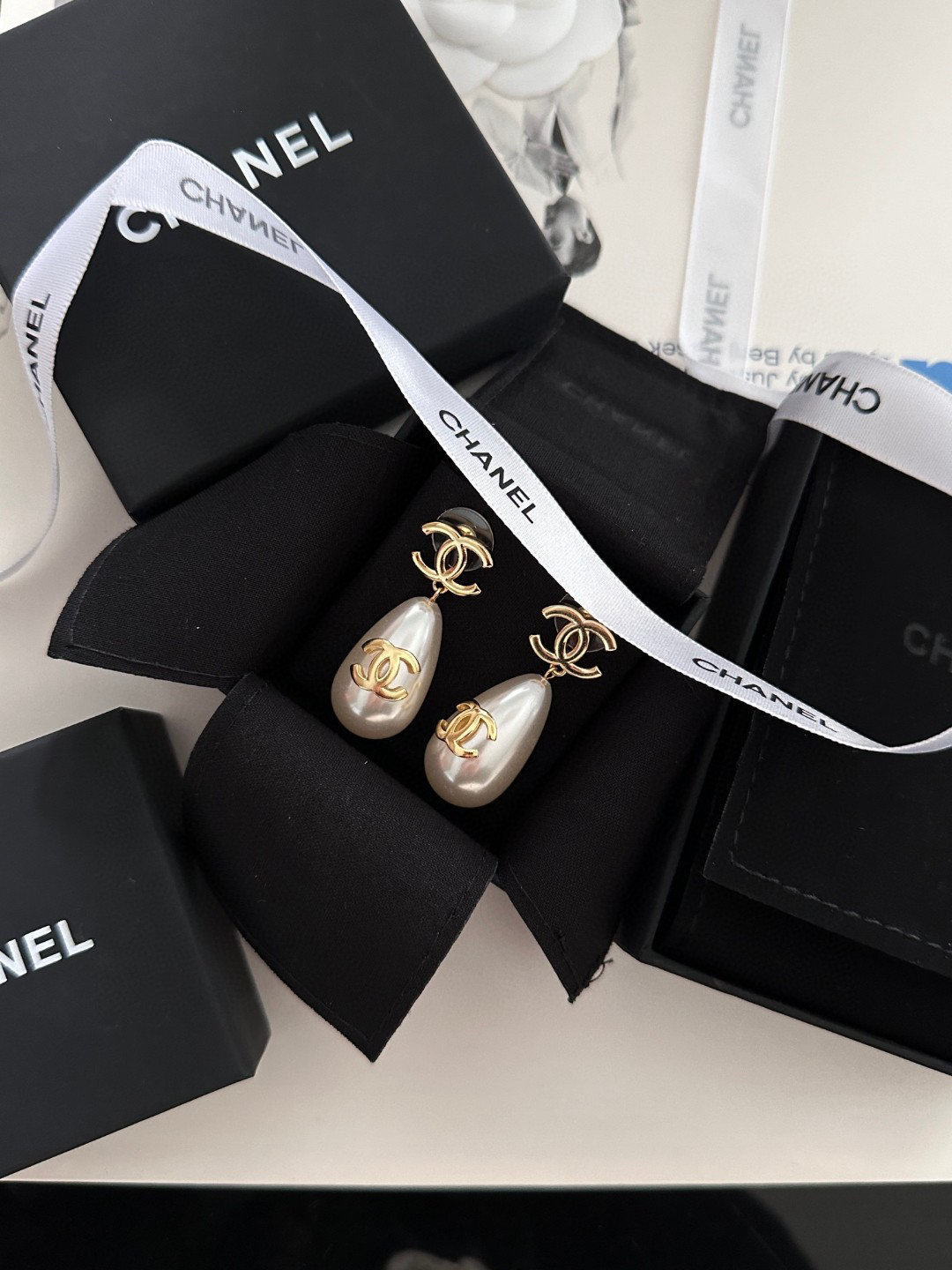Chanel Pearl Double C Earrings