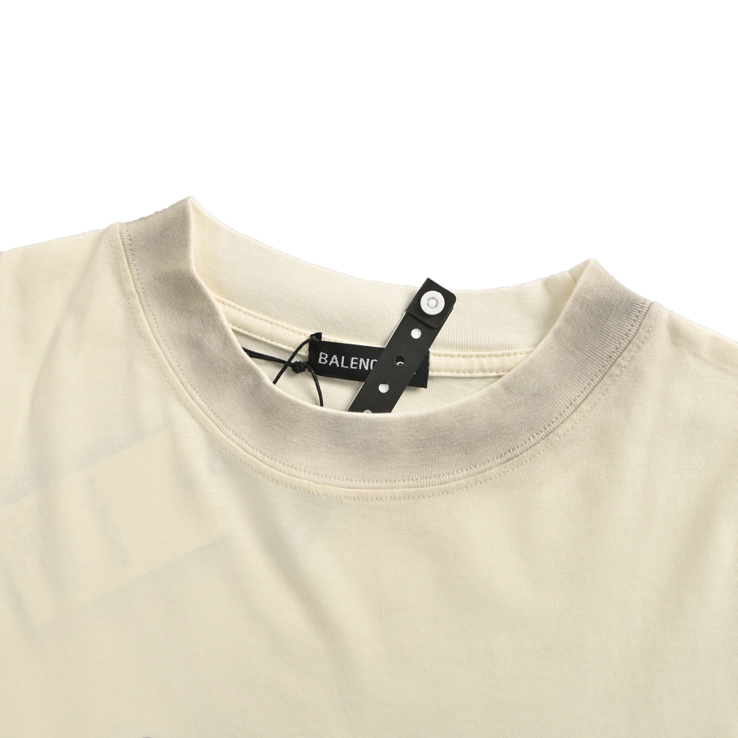 Balenciaga Washed Embroidered Lock Letter Short Sleeve