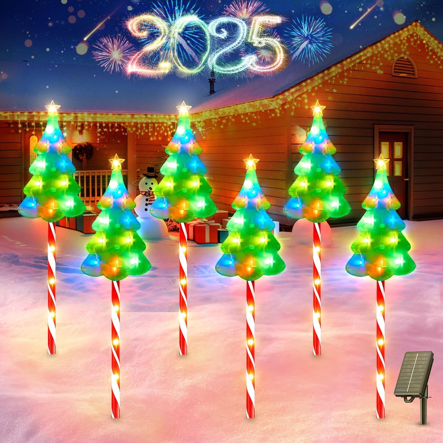 🎅2024 Christmas Promos🔥Colorful Solar Candy Cane Christmas Tree Lights with Bright 102 LED and 10 Modes