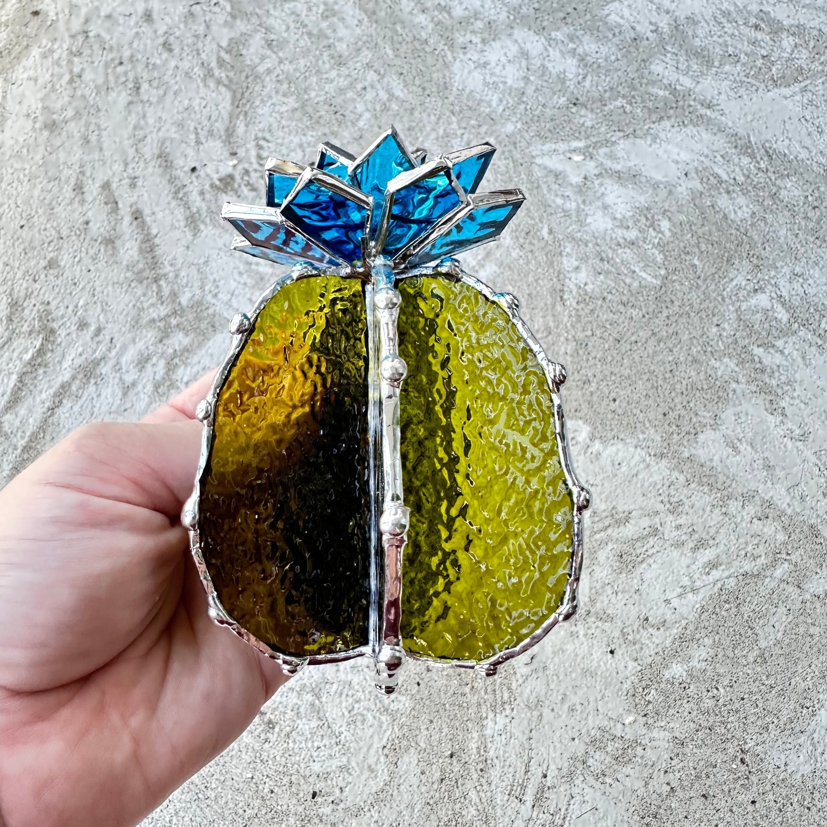 🌵🌈 Handmade Stained Glass Cactus Flower